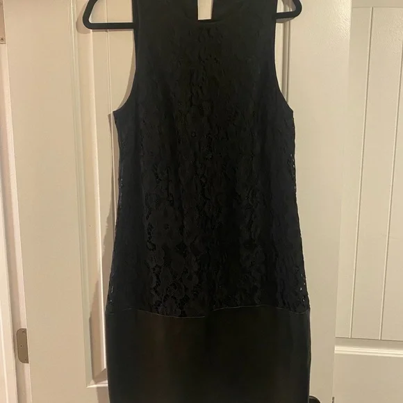 bodycon black leather dress Vegan Leather Strapless Bodice Mini Dress